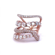 ETHO MARIA 18K Rose Gold Mixed Band Diamond Statement Ring